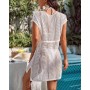 Rayson Mujer Vestido de Playa Ganchillo Bikini Cover up con Cuello en V Cubrir Blusa Camisolas Traje de Baño Vestido Punto Hueco