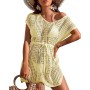 Rayson Mujer Vestido de Playa Ganchillo Bikini Cover up con Cuello en V Cubrir Blusa Camisolas Traje de Baño Vestido Punto Hueco