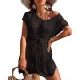 Rayson Mujer Vestido de Playa Ganchillo Bikini Cover up con Cuello en V Cubrir Blusa Camisolas Traje de Baño Vestido Punto Hueco
