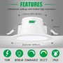 ALUSSO Downlight LED Techo Empotrable Regulable, 12W IP65 Focos LED Interior Techo Empotrado 3000K 4000K 5700K Ajustable,