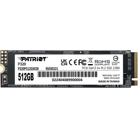 Patriot P320 512GB SSD Interno - NVMe PCIe Gen 3x4 - M.2 2280 - Unidad de Estado Sólido - P320P480GM28