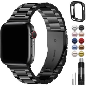Fullmosa Correa Compatible Con Correa Apple Watch 44mm 45mm 42mm,Pulsera Acero Inoxidable con Case Para iWatch Ultra2 Ultra