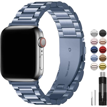 Fullmosa Correa Compatible Con Correa Apple Watch 44mm 45mm 42mm,Pulsera Acero Inoxidable con Case Para iWatch Ultra2 Ultra