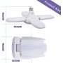 Exmate Luz de Garaje LED, 60W E27 6500K 4800lm Lámpara de Garaje Deformable con 4 Paneles Ajustables, Luz de Techo LED para