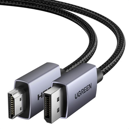 UGREEN Cable DisplayPort a HDMI 1.4 4K 30Hz 2K 60Hz 1080P 120Hz 10.2 Gbps HDR HDCP Compatible con DELL HP Proyector Monitor, 2M