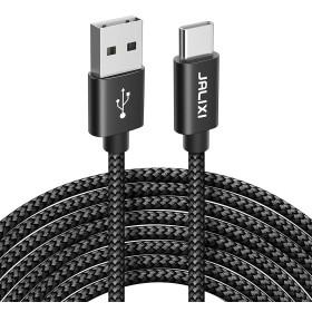 JALIXI Cable Mando PS5 3M, Cable USB C Large Carga Rápida de Nailon Trenzado para Mando Playstation 5, Xbox Serie X S, Negro