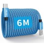 JALIXI Cable Mando PS5 3M, Cable USB C Large Carga Rápida de Nailon Trenzado para Mando Playstation 5, Xbox Serie X S, Negro