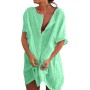 Camisas Mujer Largos Vestido Playa Verano Camisa Suelta de Bikini Cover Up Traje para Mujer Vestido de Playa Casual Blusa