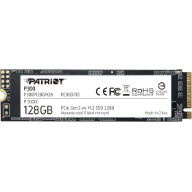 Patriot P300 M.2 PCIe Gen 3 x4 128GB SSD NVMe M.2 de bajo Consumo - P300P128GM28 - Velocidad de Lectura hasta 1600 MB/s y