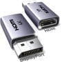 UGREEN Adaptador DisplayPort a HDMI Hembra Unidireccional 4K 30Hz 2K 60Hz 1080P 120Hz Convertidor DP a HDMI Carcasa de Aluminio