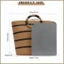 EVEOUT Bolso Tote de Paja para Mujer Verano Shopper con Rayas Tejido Bolso Cesta Grande Bolso de Mano de Rafia para Playa