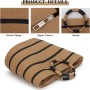 EVEOUT Bolso Tote de Paja para Mujer Verano Shopper con Rayas Tejido Bolso Cesta Grande Bolso de Mano de Rafia para Playa