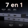 UGREEN Revodok Pro 207 10Gbps Hub USB C Doble HDMI 4K 60Hz PD 100W Docking Station 7 en 1 Adaptador Tipo C 3.2 Extensione de 2