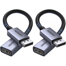 UGREEN 4K Adaptador DisplayPort a HDMI 2 Piezas Unidireccional Convertidor DP Macho a HDMI Hembra 4K 30Hz 2K 60Hz 1080P 120Hz