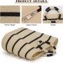 EVEOUT Bolso Tote de Paja para Mujer Verano Shopper con Rayas Tejido Bolso Cesta Grande Bolso de Mano de Rafia para Playa