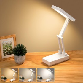Lámpara Escritorio LED, Flexo Lámpara Táctiles Plegables, Lamparas sin Cables Noche,Luz de Mesa con Pilas de 2400 mAh, 3