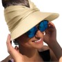 Baynetin Visera Mujer, Anti UV Gorra, Plegable Sombrero De Playa, Deportiva Protección UV, Duplica Protección de Piel, Sombrero