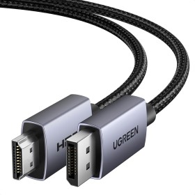 UGREEN Cable DisplayPort a HDMI 1.4 4K 30Hz 2K 60Hz 1080P 120Hz 10.2 Gbps HDR HDCP Compatible con DELL HP Proyector Monitor, 1M