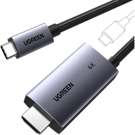 UGREEN USB C a HDMI Cable 100W PD Cargador 4K@60Hz 1440P@144Hz 1080P@240Hz/120Hz Tipo C Thunderbolt 3/4/5 HDR Adaptador
