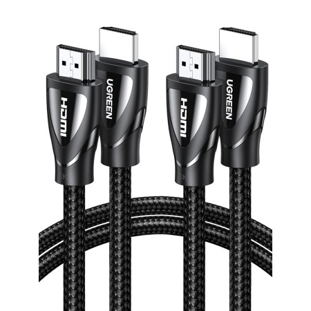 UGREEN Cable HDMI 2.1 48Gbps Alta Velocidad 8K 60Hz 4K 120Hz eARC Dolby Visión, 3D HDR10+ HDCP 2.2 UHD Compatible con PS5 PS4