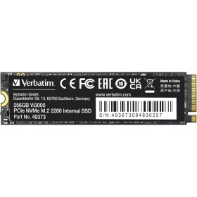 Verbatim Vi3000 NVMe M.2 Internal SSD, Unidad SSD Interna con 256 GB de Almacenamiento de Datos, Unidad de Estado sólido con