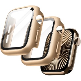 JETech Funda con Protector de Pantalla para Apple Watch Series 10 46mm, Carcasa General Protectora, Cristal Vidrio Templado