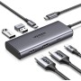 UGREEN Revodok 206 Hub USB C Doble HDMI 8K 4K Adaptador Tipo C 2 Pantalla PD 100W Docking Station 6 En 1 Compatible con MacBook