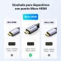 UGREEN Cable Micro HDMI Adaptador 4K 60hz Alta Velocidad Nylon Trenzado 3D ARC Compatible con Hero 7 Black Pi4 Cámara Tablet TV