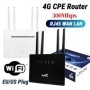 Enrutador 4G CPE, enrutador WIFI 4G de 300Mbps con ranura para tarjeta