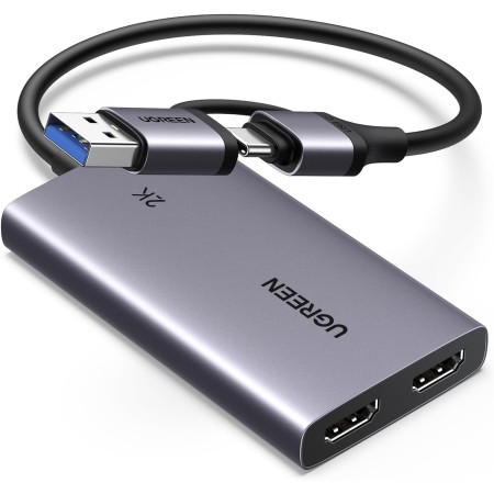 UGREEN Capturadora Vídeo HDMI Entrada 4K 30Hz Captura 2K 30Hz HD per Streaming Gaming OBS Compatibile con PC Switch PS5 Xbox