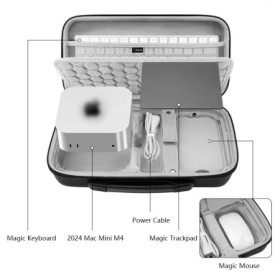 Estuche Rígido Protector para 2024 Mac Mini M4 y Bolsa de Transporte d