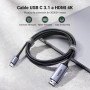 UGREEN Cable USB C a HDMI 4K@60Hz UHD USB 3.0 Adaptador Tipo C a HDMI Compatible con iPhone16 15 Plus Pro MAX Mac mini M4/M4 Pro