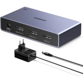 UGREEN HDMI 2.1 Splitter 1 Entrada 2 Salidas 8K@60Hz HDCP 2.2 3D HDR EDID Divisor para Monitores Duales Compatible con PS5/4