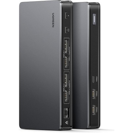 UGREEN Revodok Pro 209 10Gbps Docking Station USB C DisplayLink 9 En 1 Doble Pantalla 4K60Hz Hub Tipo C 2 HDMI 2 DisplayPort PD