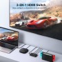 UGREEN HDMI Switch 3 Entradas a 1 Salida, Conmutador 3D 4K@30Hz, Ladron con Mando a Distancia Compatible con PS4 PS5 Xbox