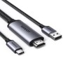 UGREEN Convertidor de Vídeo USB C a HDMI 2.0 4K@60Hz UHD Cable de Alimentación USB A(1M) Adaptador Compatible con Win, macOS,