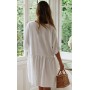HYUET Mujer Vestido Corto de Playa Mujer Algodón Pareos y Camisola de Playa Sexy Verano Túnica Ropa Traje de Baño Bikini Cover