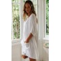 HYUET Mujer Vestido Corto de Playa Mujer Algodón Pareos y Camisola de Playa Sexy Verano Túnica Ropa Traje de Baño Bikini Cover