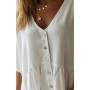 HYUET Mujer Vestido Corto de Playa Mujer Algodón Pareos y Camisola de Playa Sexy Verano Túnica Ropa Traje de Baño Bikini Cover