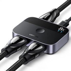 UGREEN Switch HDMI 2.1 8K@60Hz 2 Entradas a 1 Salida, Conmutador 4K@144Hz 2K@240Hz Compatible con Macbook Pro MacMini, BLU-Ray