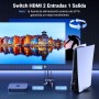 UGREEN Switch HDMI 2.1 8K@60Hz 2 Entradas a 1 Salida, Conmutador 4K@144Hz 2K@240Hz Compatible con Macbook Pro MacMini, BLU-Ray