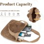EVEOUT Bolso Tote Rafia para Mujer Verano Bohemio Ligero Grande Shopper Tejido Bolso de Hombro Paja para Playa Vacaciones