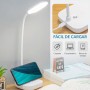 Lampara Escritorio LED, Flexo Led Escritorio Flexible, Lampara mesita noche sin cable, 3 Modos de Luz, Nivel De Brillo Ajustable