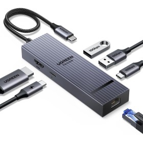 UGREEN Revodok Pro 1061 10Gbps Hub USB C Ethernet Gigabit HDMI 4K 60Hz PD 100W Adaptador Tipo C 3.2 Compatible con MacBook Air,
