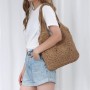 EVEOUT Bolso Tote Rafia para Mujer Verano Bohemio Ligero Grande Shopper Tejido Bolso de Hombro Paja para Playa Vacaciones