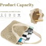 EVEOUT Bolso Tote Rafia para Mujer Verano Bohemio Ligero Grande Shopper Tejido Bolso de Hombro Paja para Playa Vacaciones