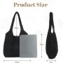 EVEOUT Bolso Tote Rafia para Mujer Verano Bohemio Ligero Grande Shopper Tejido Bolso de Hombro Paja para Playa Vacaciones