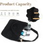 EVEOUT Bolso Tote Rafia para Mujer Verano Bohemio Ligero Grande Shopper Tejido Bolso de Hombro Paja para Playa Vacaciones