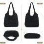 EVEOUT Bolso Tote Rafia para Mujer Verano Bohemio Ligero Grande Shopper Tejido Bolso de Hombro Paja para Playa Vacaciones