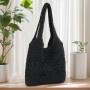 EVEOUT Bolso Tote Rafia para Mujer Verano Bohemio Ligero Grande Shopper Tejido Bolso de Hombro Paja para Playa Vacaciones
